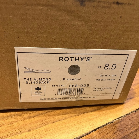 Rothy's Slingback Flats-Sz 8.5 Prosecco Color - Picture 3 of 6